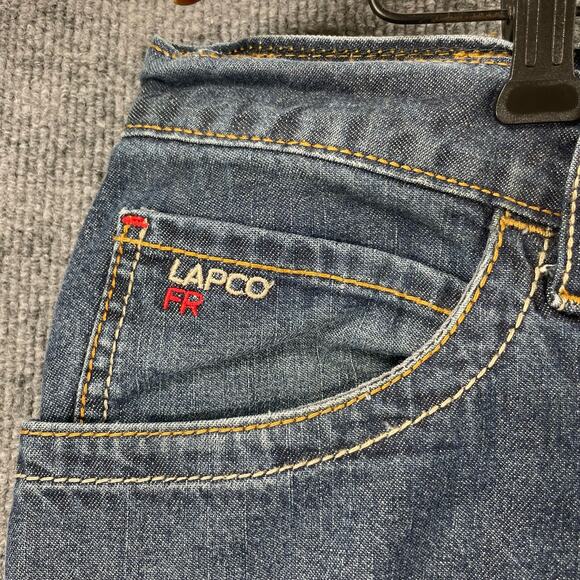 Lapco FR Fire Resistant Modern Jeans Men's 38X34 Actual (39X33) Blue Dark Wash - Picture 7 of 12